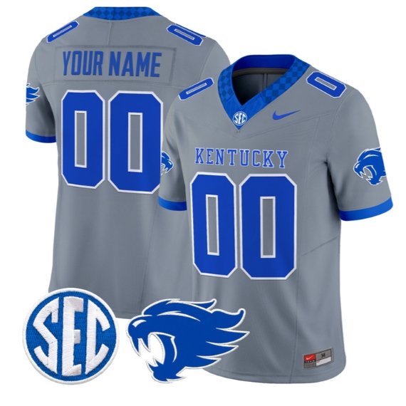 Custom Kentucky Wildcats Jersey Name, Number 2026 Limited Stitched Gray