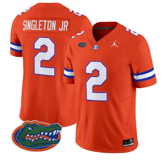 Eric Singleton Jr #2 Florida Gators Jersey 2026 Limited Stitched Orange