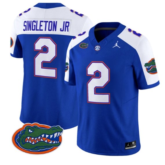 Eric Singleton Jr #2 Florida Gators Jersey 2026 Limited Stitched Royal Alter