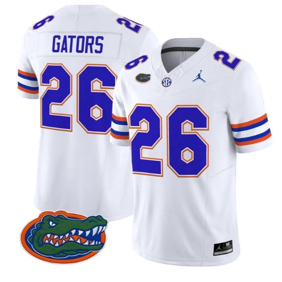 Gators #26  Florida Gators Jersey 2026 Vapor Limited All Stitched White