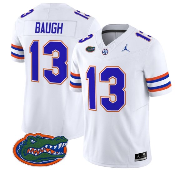 Jadan Baugh #13 Florida Gators Jersey 2026 Vapor Limited All Stitched WWhite