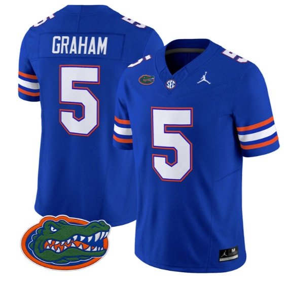 Myles Graham #5 Florida Gators Jersey 2026 Vapor Limited Stitched Royal