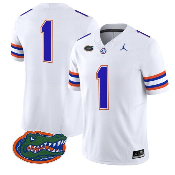 Team Jersey #1 Florida Gators Jersey 2026 Vapor Limited Stitched White
