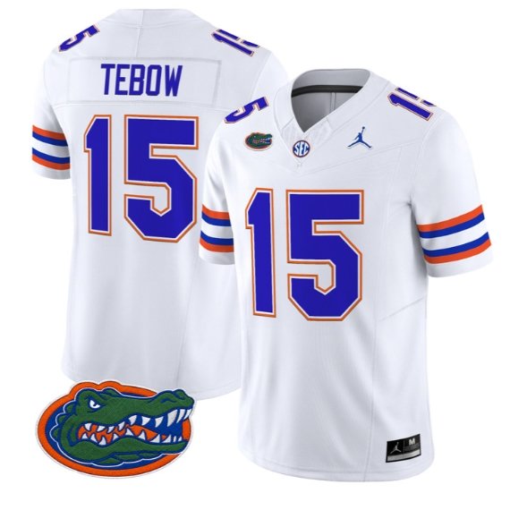 Tim Tebow #15  Florida Gators Jersey 2026 Vapor Limited Stitched WWhite