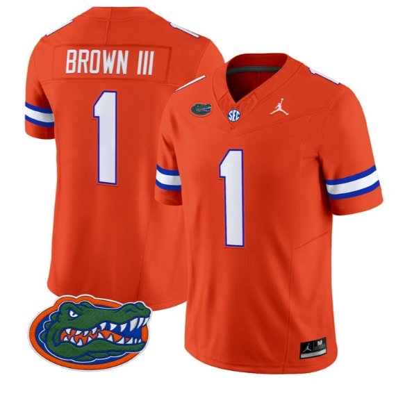 Vernell Brown III #1 Florida Gators Jersey 2026 Limited Stitched Orange