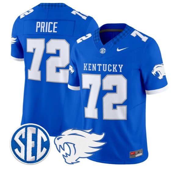 Coleton Price #72 Kentucky Wildcats Jersey 2026 Limited All Stitched Royal