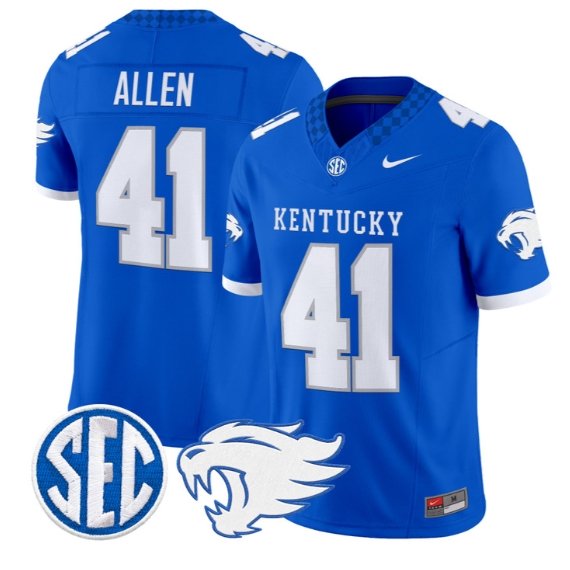 Josh Allen #41 Kentucky Wildcats Jersey 2026 Vapor Limited Stitched Royal