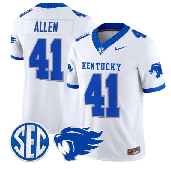 Josh Allen #41 Kentucky Wildcats Jersey 2026 Vapor Limited Stitched White