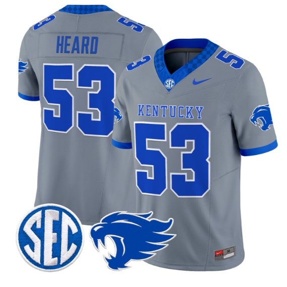 Lance Heard #53 Kentucky Wildcats Jersey 2026 Vapor Limited Stitched Gray