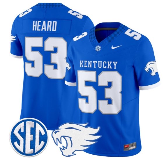 Lance Heard #53 Kentucky Wildcats Jersey 2026 Vapor Limited Stitched Royal
