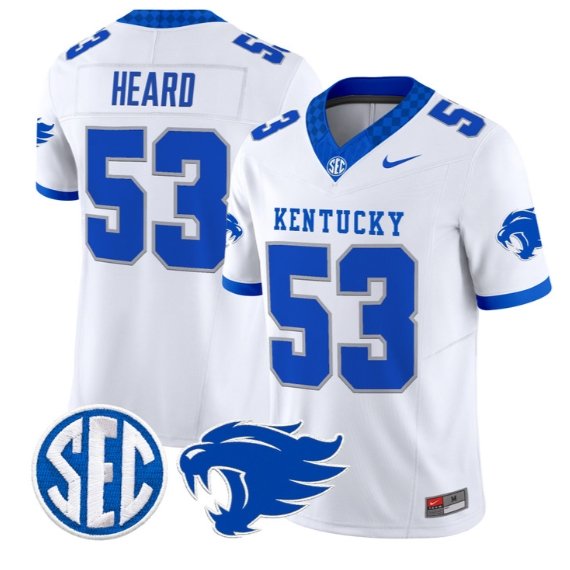 Lance Heard #53 Kentucky Wildcats Jersey 2026 Vapor Limited Stitched White