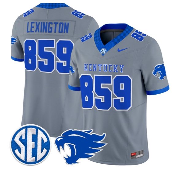 Lexington Kentucky #859 Kentucky Wildcats Jersey 2026 Limited Stitched Gray