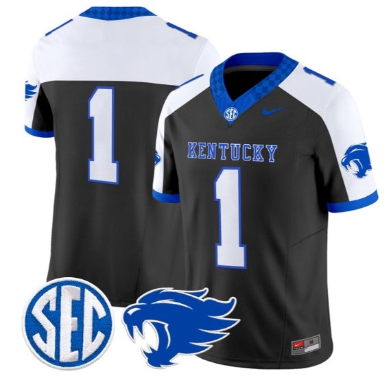 Team Jersey #1 Kentucky Wildcats Jersey 2026 Vapor Limited Stitched Black Alter