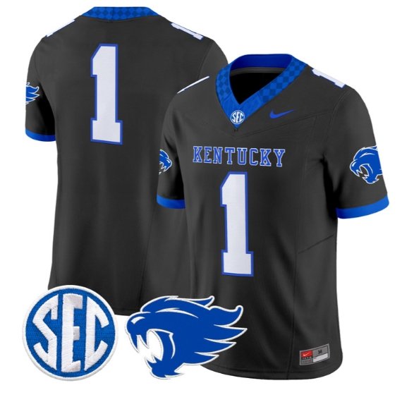 Team Jersey #1 Kentucky Wildcats Jersey 2026 Vapor Limited Stitched Black