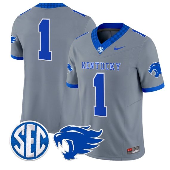 Team Jersey #1 Kentucky Wildcats Jersey 2026 Vapor Limited Stitched Gray