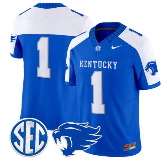 Team Jersey #1 Kentucky Wildcats Jersey 2026 Vapor Limited Stitched Royal Alter