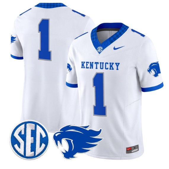 Team Jersey #1 Kentucky Wildcats Jersey 2026 Vapor Limited Stitched White