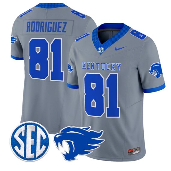Willie Rodriguez #81 Kentucky Wildcats Jersey 2026 Limited Stitched Gray