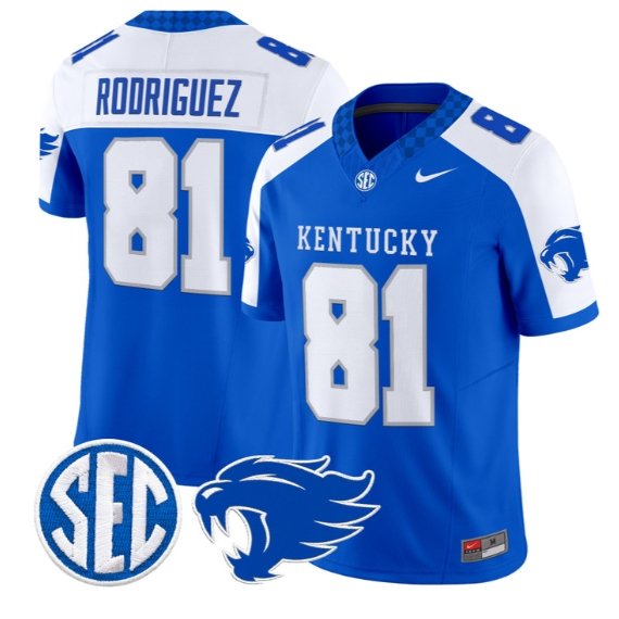 Willie Rodriguez #81 Kentucky Wildcats Jersey 2026 Limited Stitched Royal Alter
