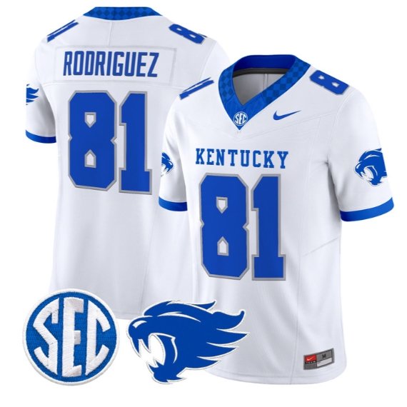 Willie Rodriguez #81 Kentucky Wildcats Jersey 2026 Limited Stitched White