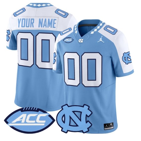 Custom North Carolina Tar Heels Jersey Name, Number 2026 All Stitched Blue Alter