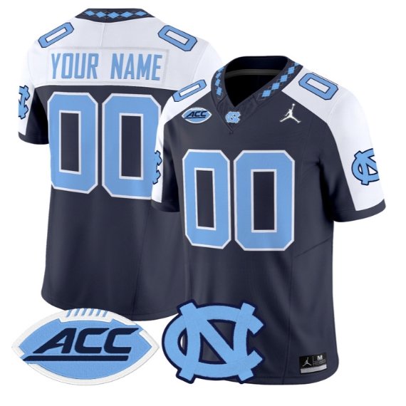 Custom North Carolina Tar Heels Jersey Name, Number 2026 All Stitched Navy Alter