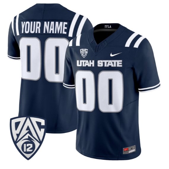 Custom Utah State Aggies Jersey Name, Number 2026 Vapor All Stitched Navy
