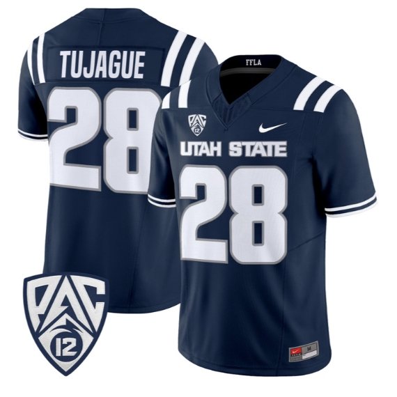 Carson Tujague Jersey #28 Utah State Aggies 2026 Limited All Stitched Navy