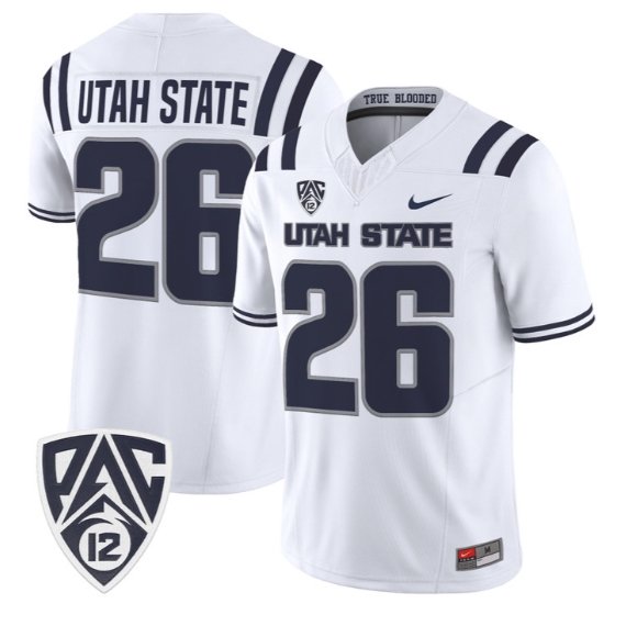Utah State Jersey #26 Utah State Aggies 2026 Vapor Limited Stitched White