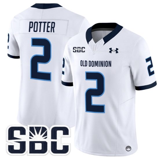 Jaxon Potter Jersey #2 Old Dominion Monarchs 2026 Limited All Stitched White