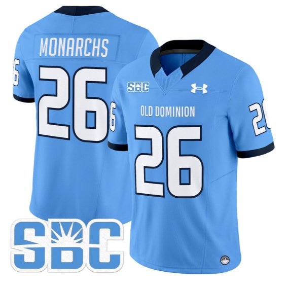 Monarchs Jersey #26 Old Dominion Monarchs 2026 Limited All Stitched Blue