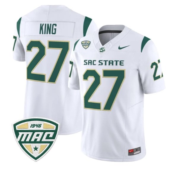 Noah King Jersey #27 Sacramento State Hornets 2026 Limited Stitched White
