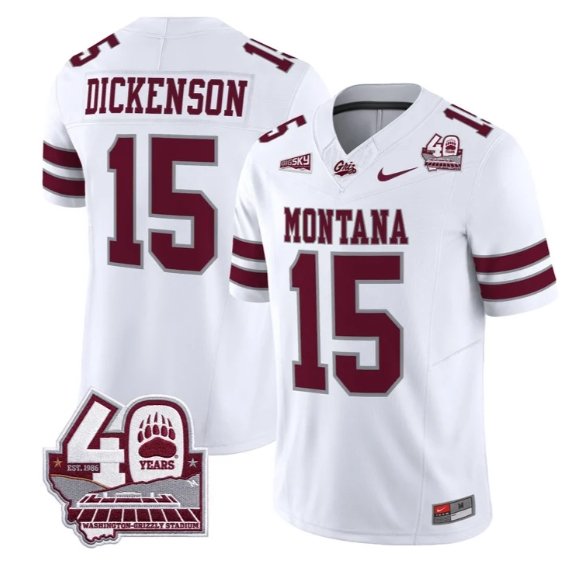 Dave Dickenson Jersey #15 Montana Grizzlies 2026 Limited Stitched White