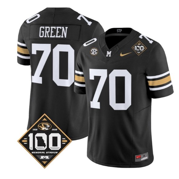Cayden Green Jersey #70 Missouri Tigers 100th Anniversary 2026 Vapor Stitched