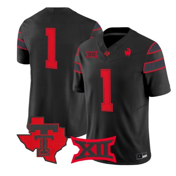 Team Jersey #1 Texas Tech Red Raiders 2026 Vapor Limited All Stitched