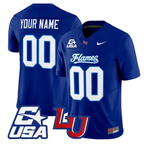 Custom Liberty Flames Jersey Name, Number 2026 Vapor Limited Stitched Navy