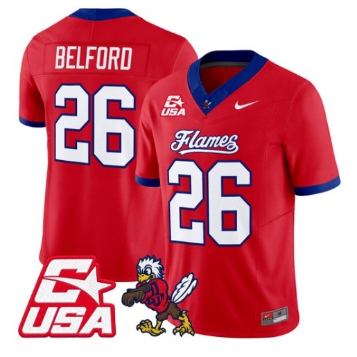 Jaylin Belford Jersey #26 Liberty Flames 2026 Vapor Limited Stitched Red