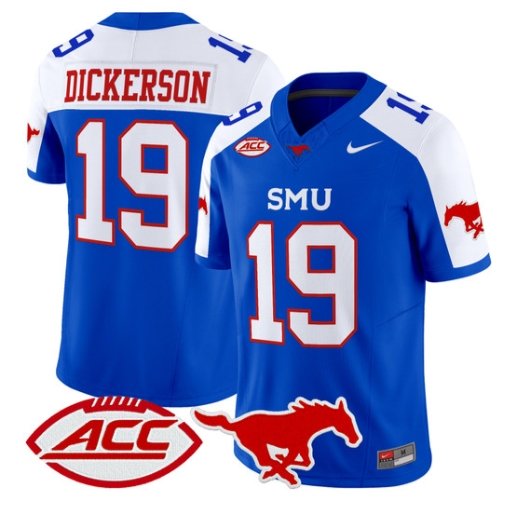 Eric Dickerson Jersey #19 SMU Mustangs 2026 Vapor Limited Stitched Blue Alter