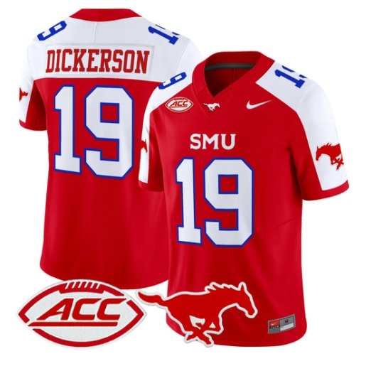 Eric Dickerson Jersey #19 SMU Mustangs 2026 Vapor Limited Stitched Red Alter