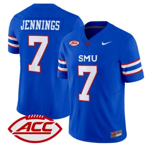 Kevin Jennings Jersey #7 SMU Mustangs 2026 Vapor Limited All Stitched Blue
