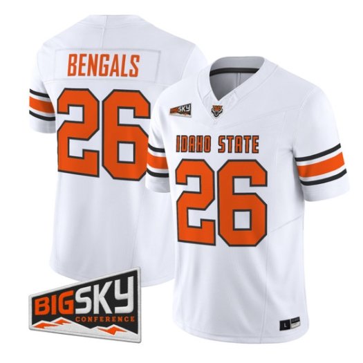 Bengals Jersey #26 Idaho State Bengals 2026 Vapor Limited All Stitched White