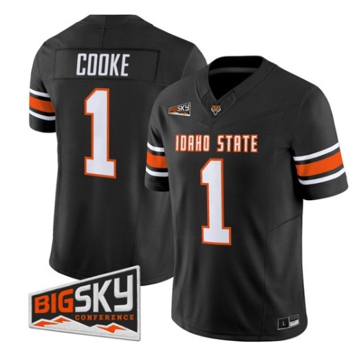 Jordan Cooke Jersey #1 Idaho State Bengals 2026 Limited All Stitched Black