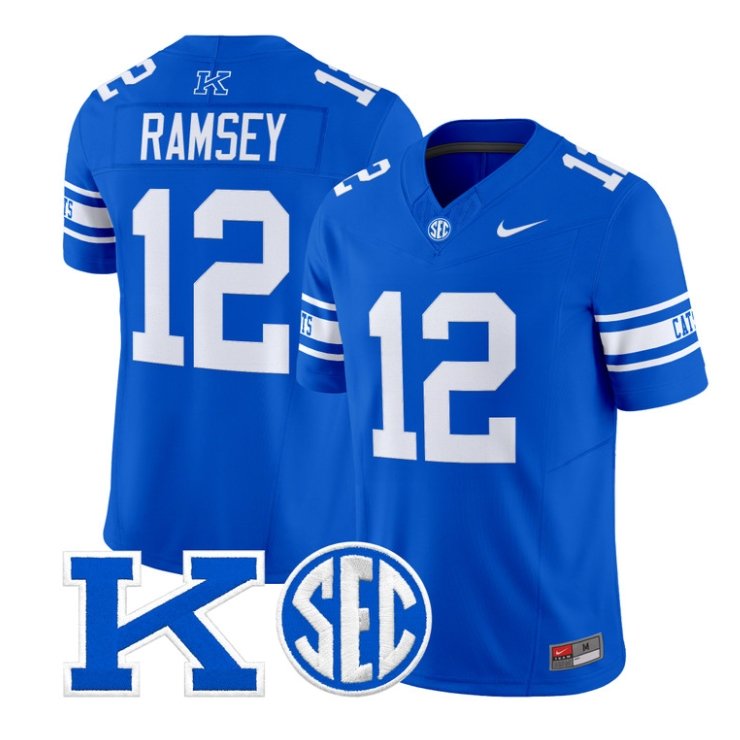 Derrick Ramsey Jersey #12 Kentucky Wildcats Power K Patch Vapor Limited Stitched