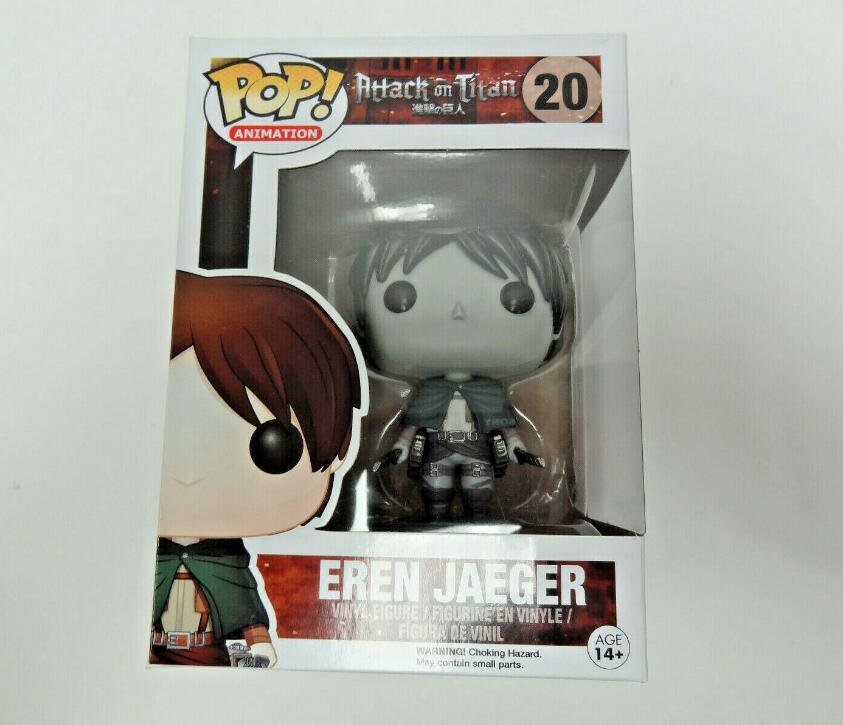 Attack on Titan Eren Jaeger Black & White #20 Funko POP! Action Figure Toy W Protector Box Gift