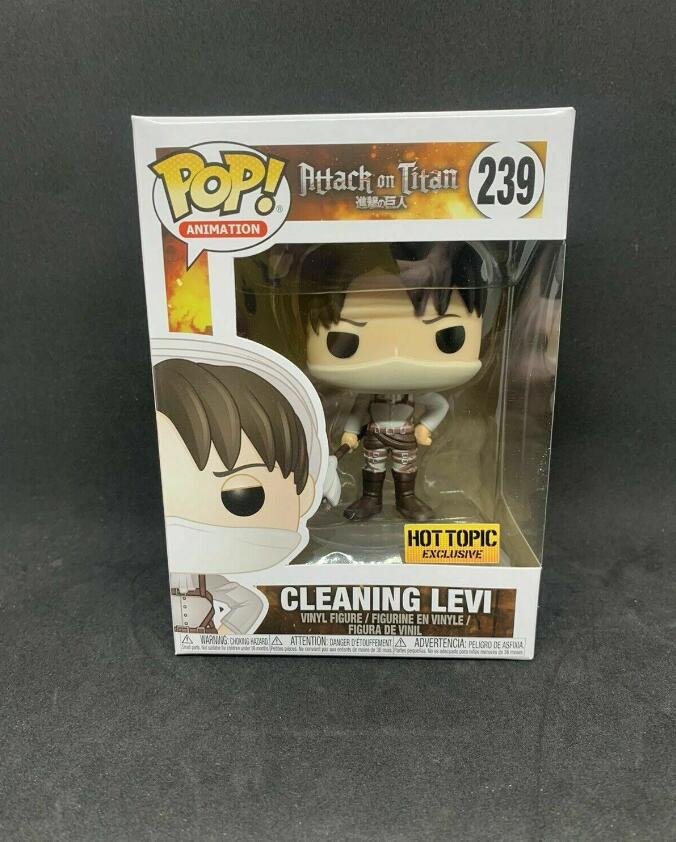 Animation Attack on Titan Cleaning Levi #239 Funko POP! Action Figure W Protector Gift