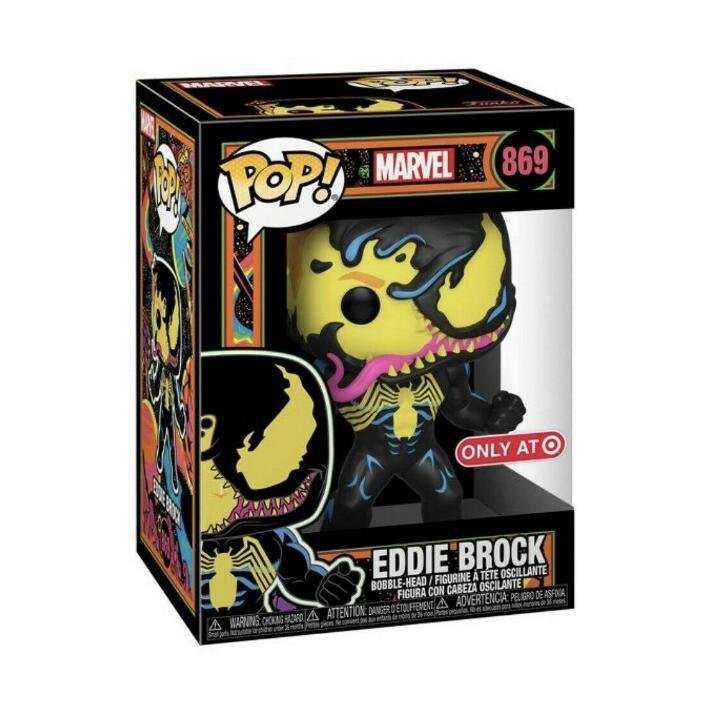 Marvel Black Light Eddie Brock #869 Funko POP! Action Figure Toy W Protector Gift