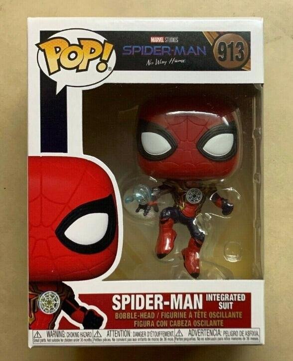 Spider-Man Integrated Suit Marvel No Way Home #913 Funko POP! Action Figure Toy W Protector Gift