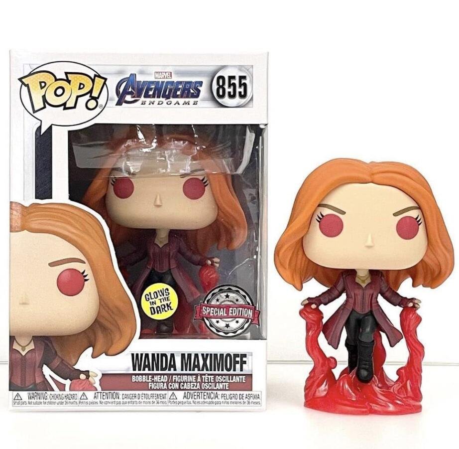 Marvel Avengers Endgame Wanda Maximoff #855 GITD Funko POP! Action Figure Toy W Protector Gift
