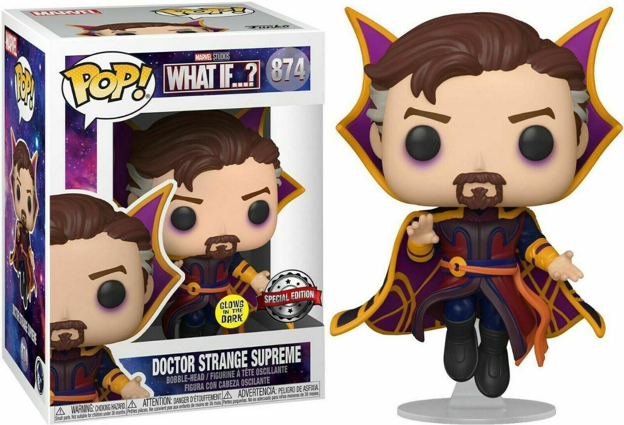 Marvel What if : Doctor Strange Supreme #874 Glows Funko POP! Action Figure Toy W Protector