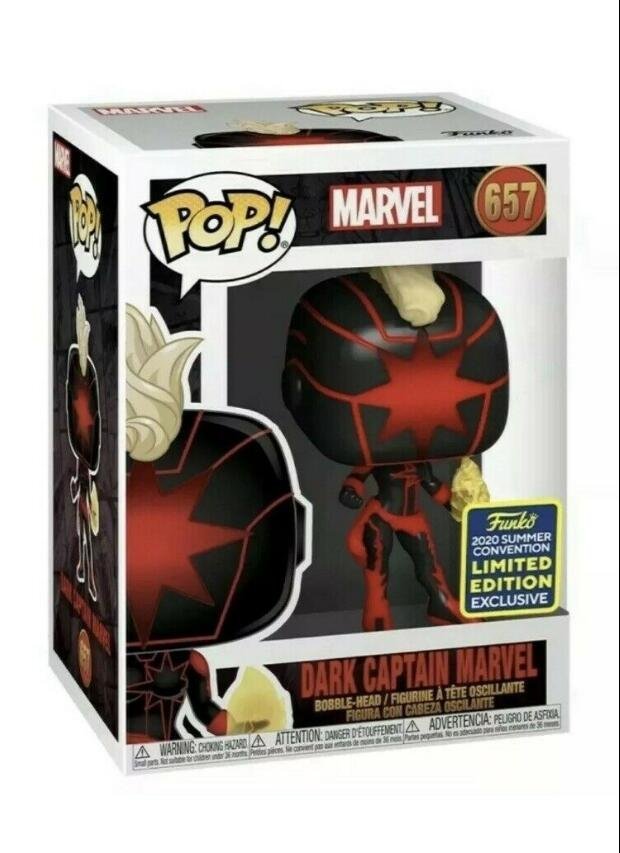 Marvel: Dark Captain Marvel #657 Funko POP! Action Figure Toy W Protector Gift
